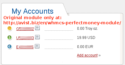 Perfect Money WHMCS account
