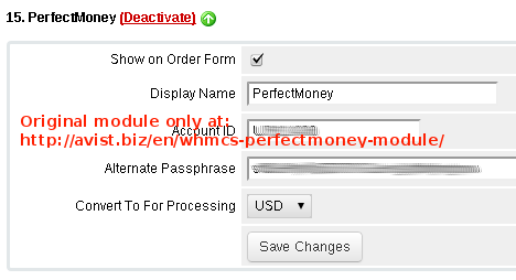 whmcs perfectmoney gateway module settings